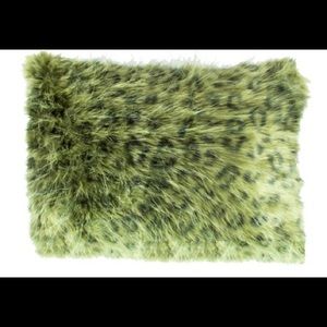 Green Leopard Fur Pillow